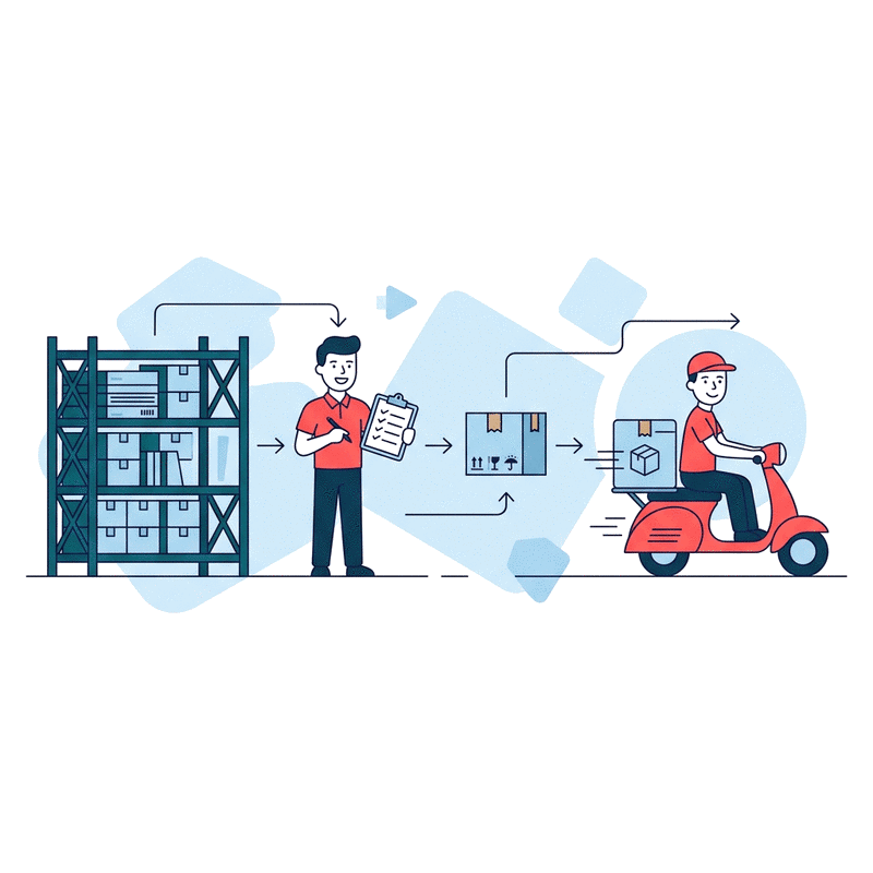 From Inventory to Delivery workflow diagram